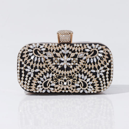 Bridal evening purse with premium rhinestone decoration
