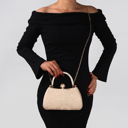 Elegant evening clutch with sparkling rhinestone details