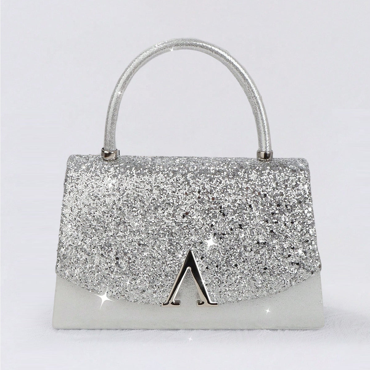 Sparkly evening purse with detachable chain strap