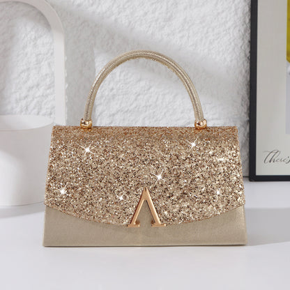 Luxury wedding clutch handbag with gold hardware