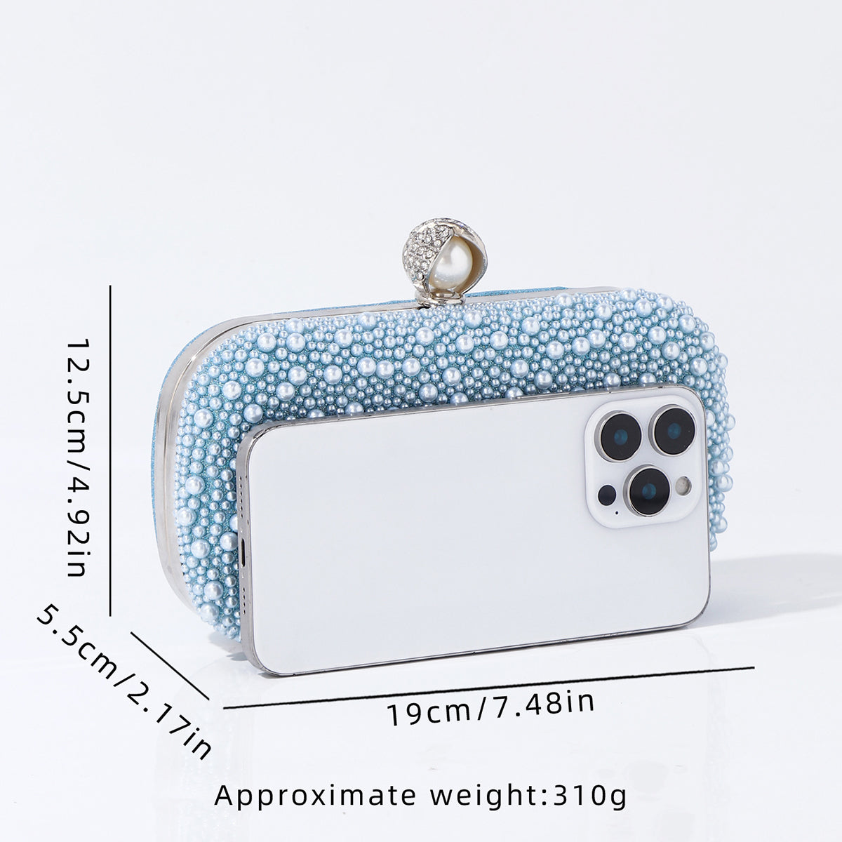 Blue pearl evening bag for weddings