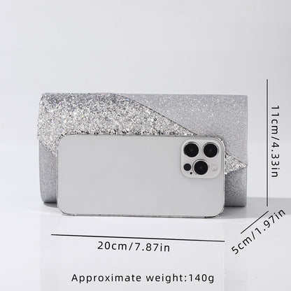 Glamorous silver clutch purse for cocktail parties