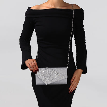 Luxury glitter clutch bag for women
