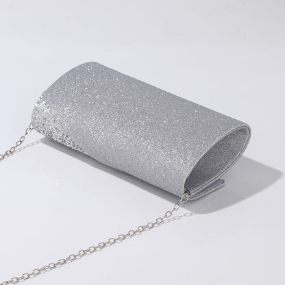 Silver sequin envelope clutch for weddings and proms