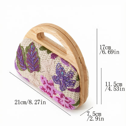 Summer resort handbag with floral sequin detailing
