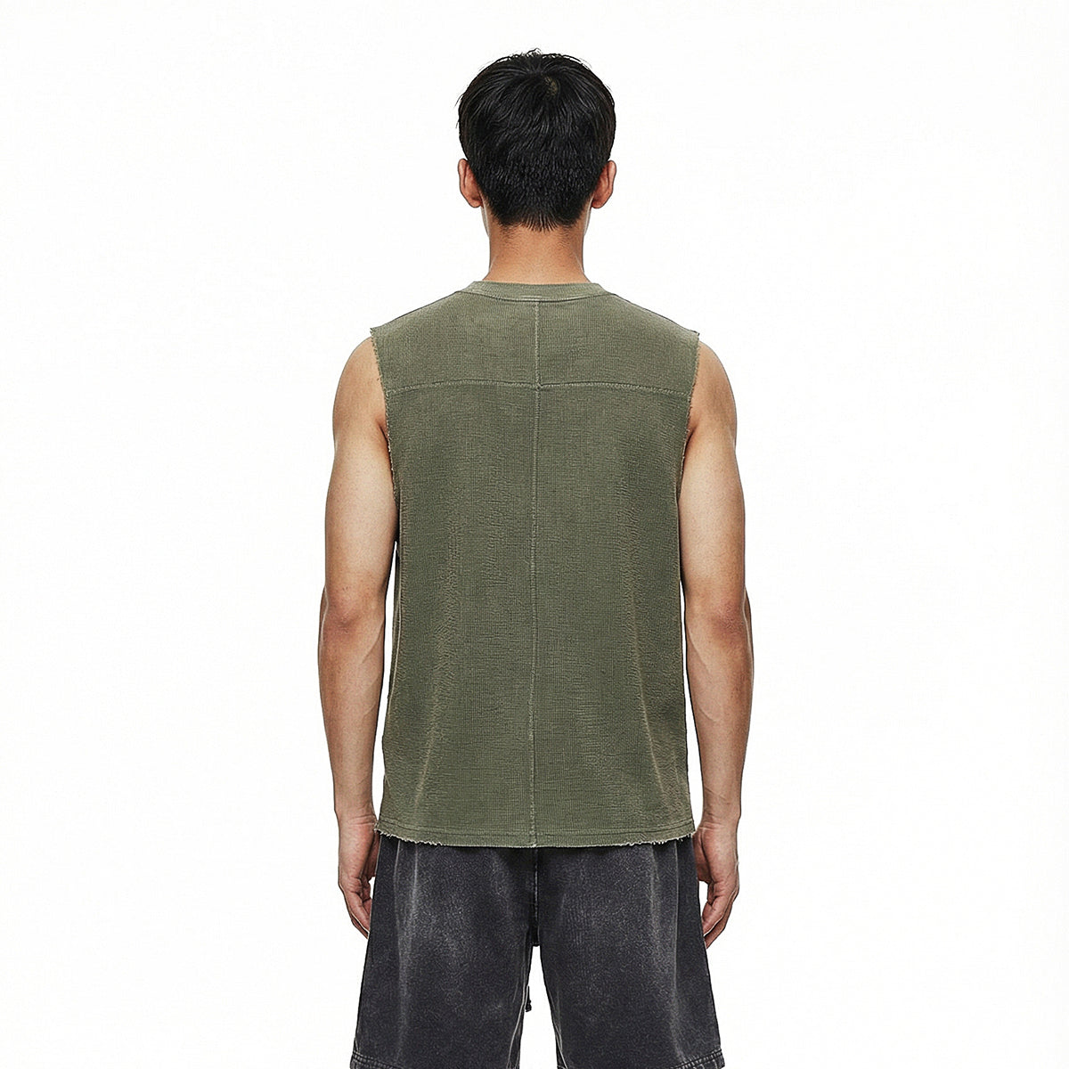 Heavyweight Vintage Washed Knitted Sleeveless Tee 325gsm