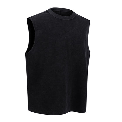 Heavyweight Vintage Washed Knitted Sleeveless Tee 325gsm