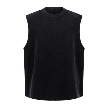 Heavyweight Vintage Washed Knitted Sleeveless Tee 325gsm