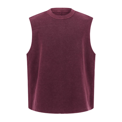 Heavyweight Vintage Washed Knitted Sleeveless Tee 325gsm