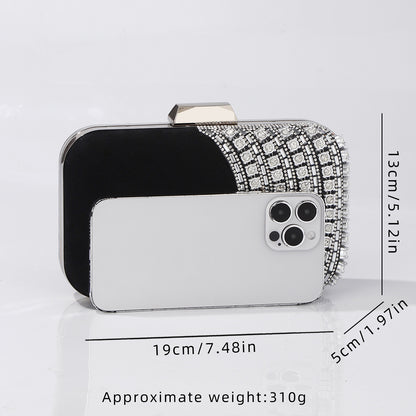 Black rhinestone clutch purse for formal occasions