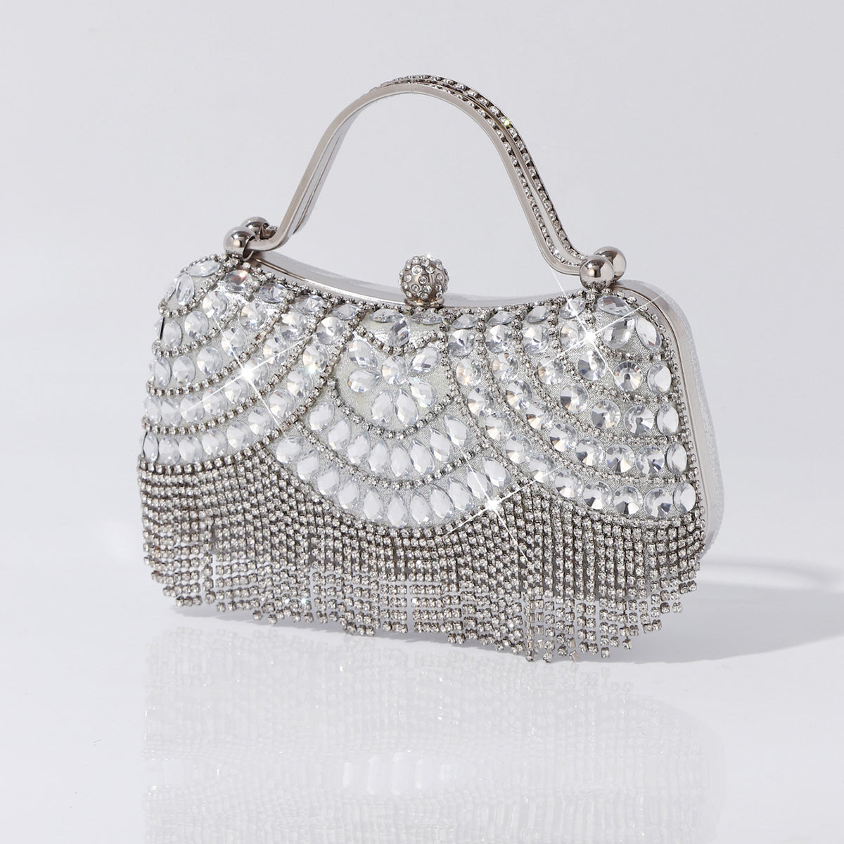 Crystal tassel wedding purse for women