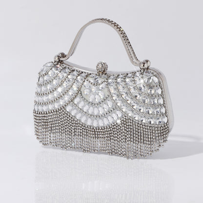 Crystal tassel wedding purse for women