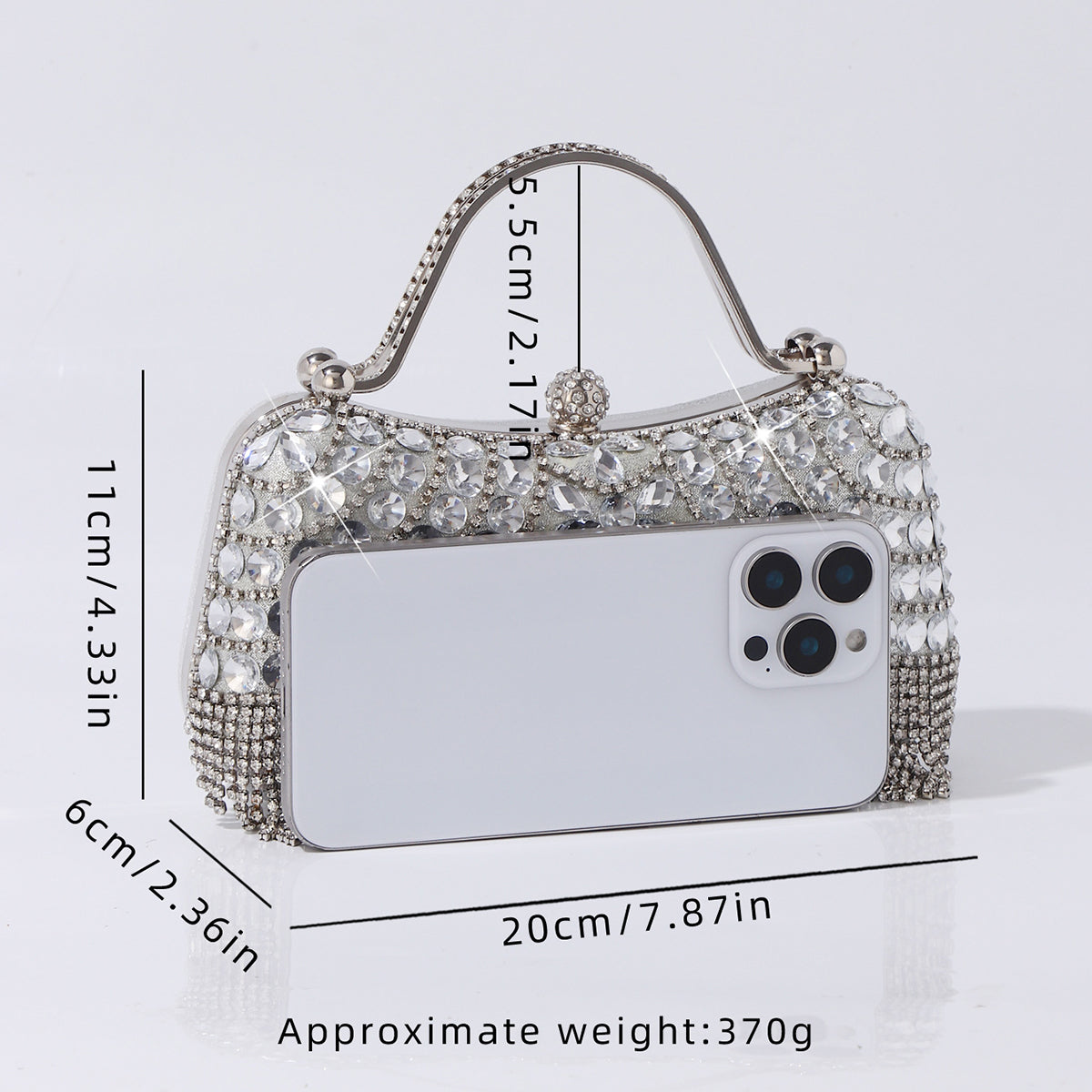 Sparkling wedding guest clutch purse with tassels