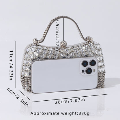 Sparkling wedding guest clutch purse with tassels