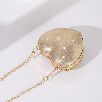 Luxury Crystal Heart Clutch Bag