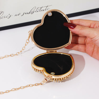 Luxury Crystal Heart Clutch Bag