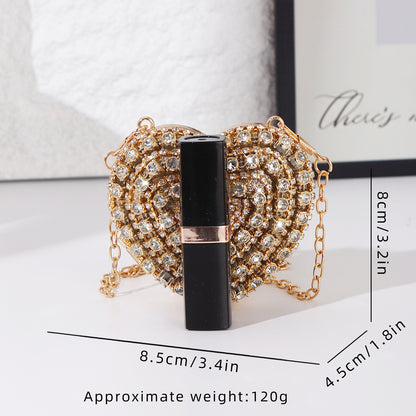 Luxury Crystal Heart Clutch Bag
