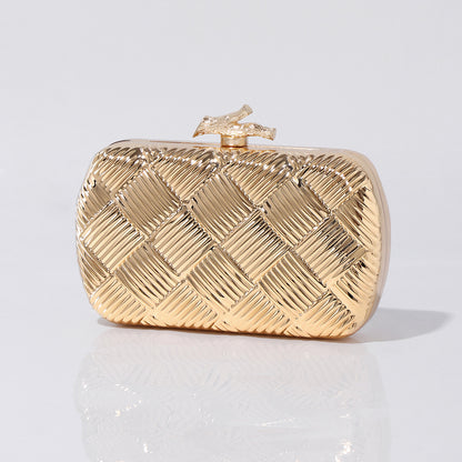 Elegant gold evening clutch purse with textured design