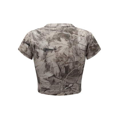 Regular Fit Branch Camouflage Crop Tee