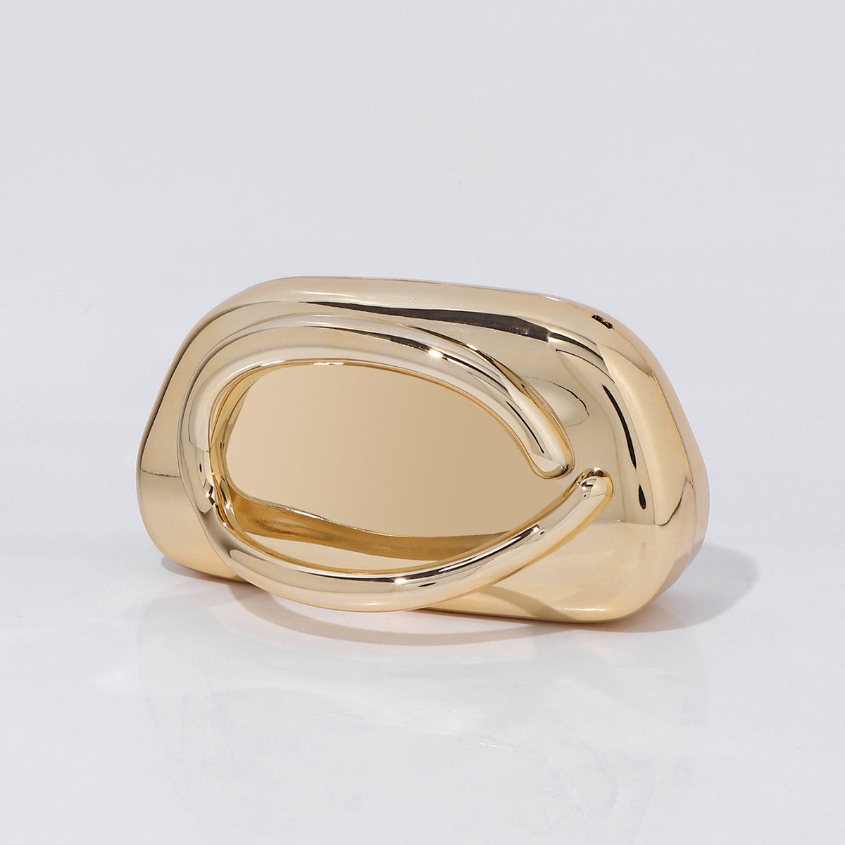 Metallic gold acrylic evening clutch handbag for women