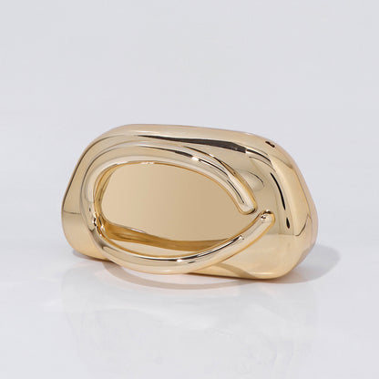 Metallic gold acrylic evening clutch handbag for women
