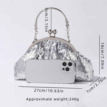 Elegant silver cloud handbag for formal occasions