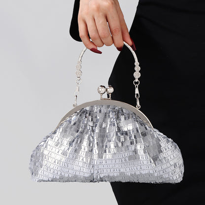 Luxury silver wedding guest clutch purse