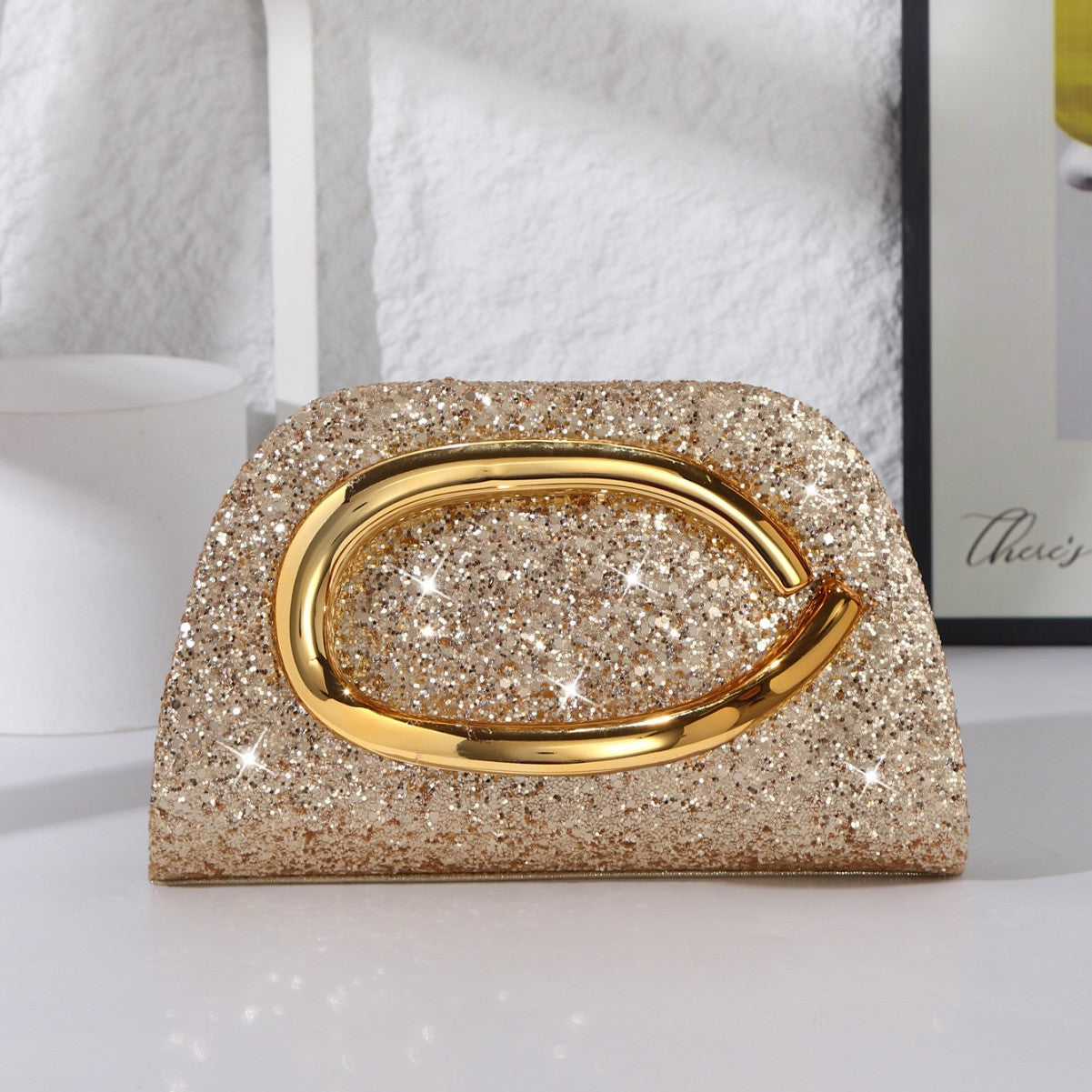 Elegant silver party clutch for women