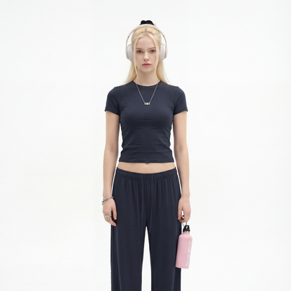 Structured Shoulder Slim Fit High-Stretch Short Sleeve