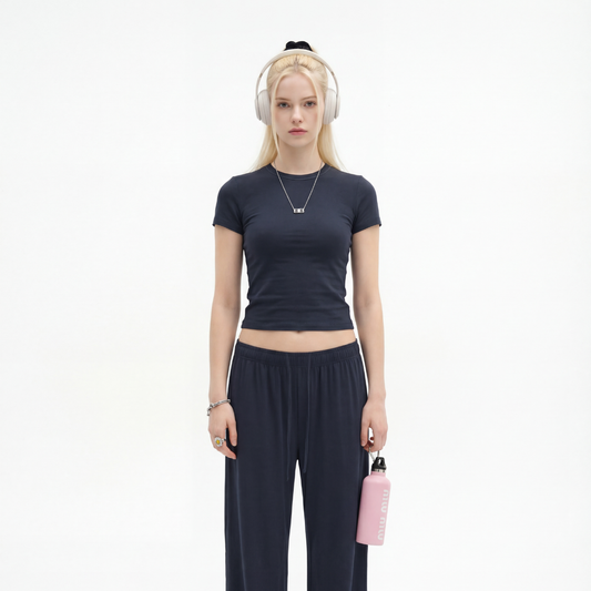 Structured Shoulder Slim Fit High-Stretch Short Sleeve