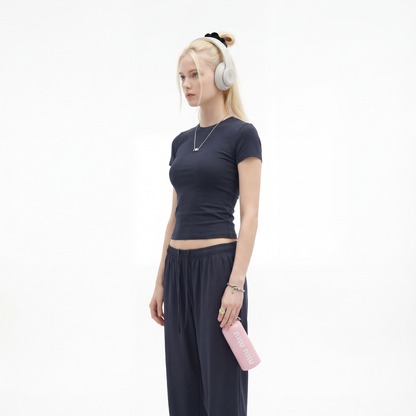 Structured Shoulder Slim Fit High-Stretch Short Sleeve