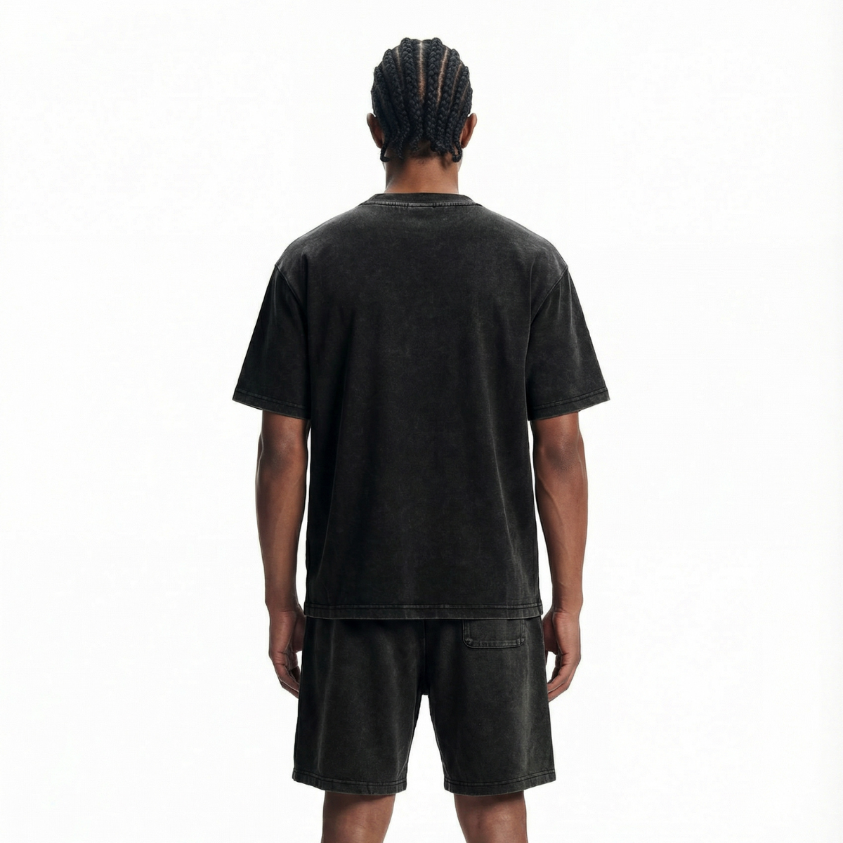 Stone Wash Distressed Short-Sleeve Baggy Tee