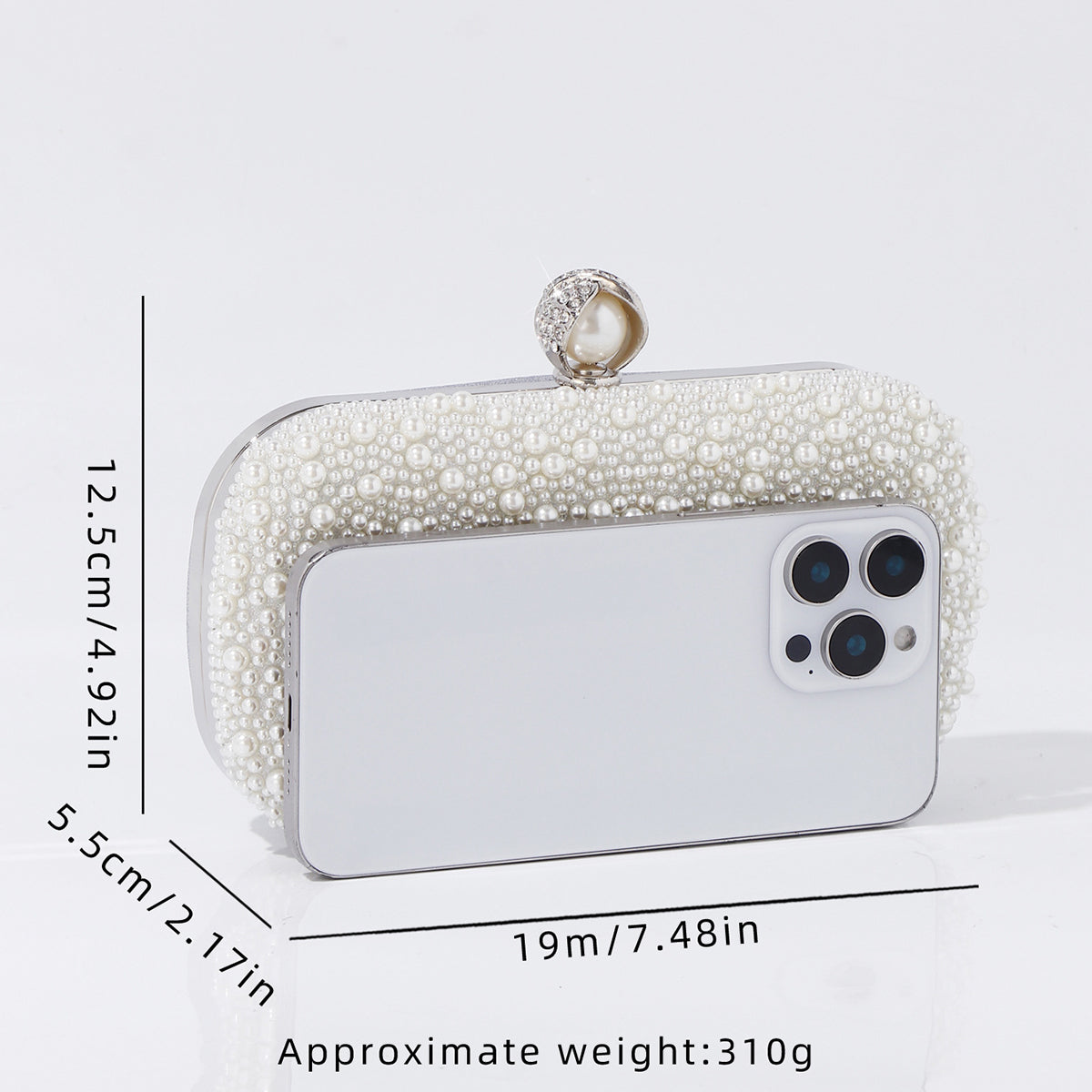 Fashionable pearl clutch for parties