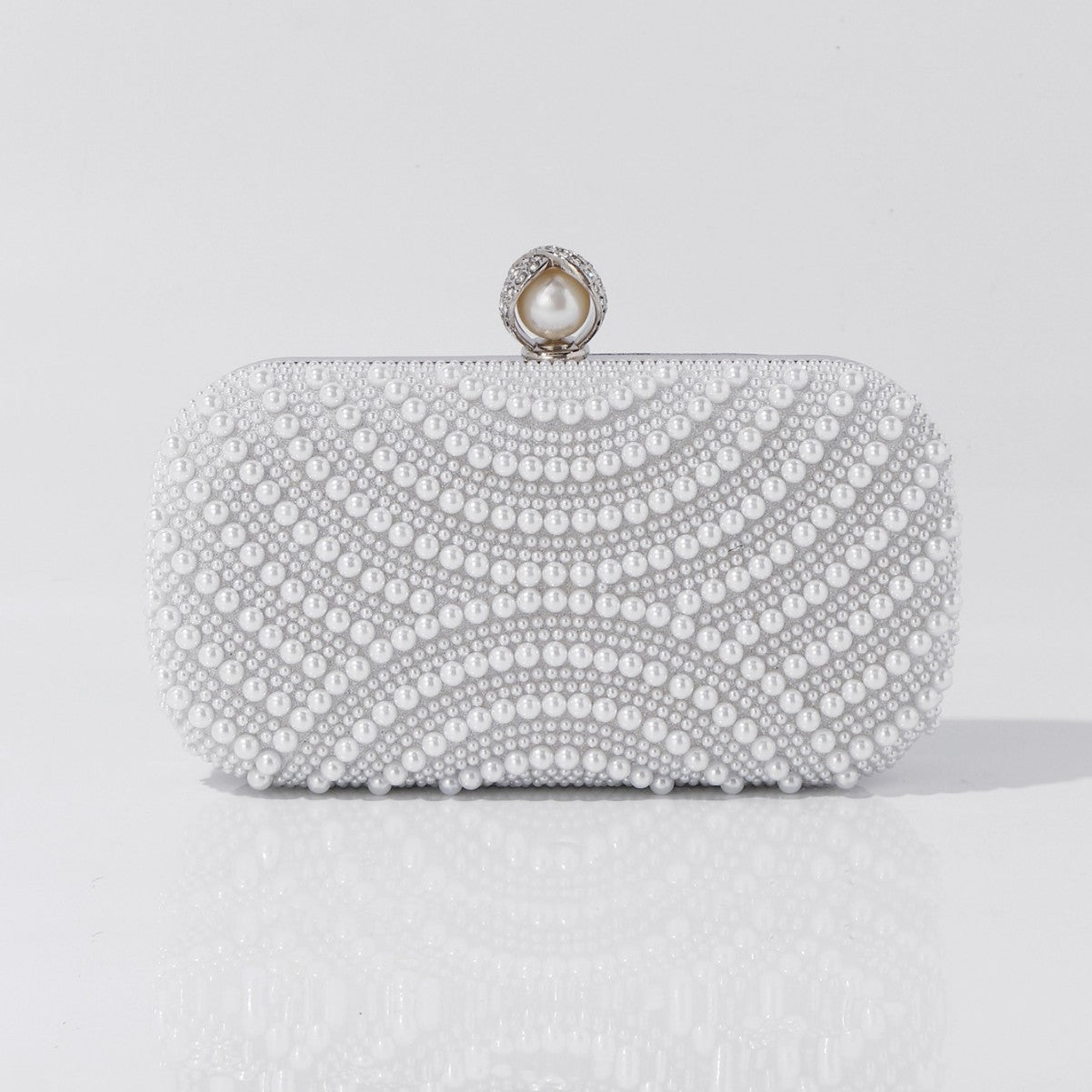 Compact pearl clutch bag with luxury design