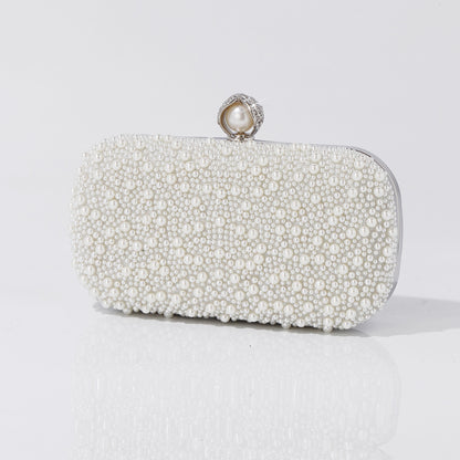 Wedding accessory pearl clutch bag